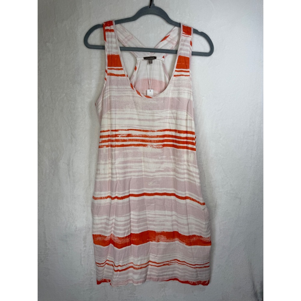 NWT Lilla P Striped Tank Dress Womens‎ Medium Orange White